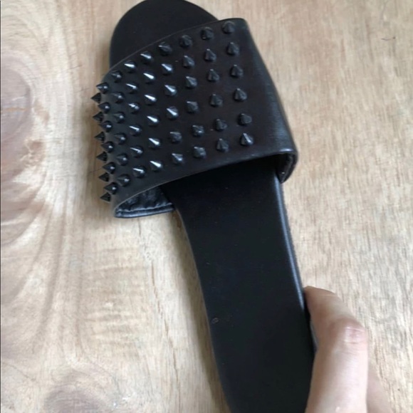 Spike detail black sandals, slip on - Picture 4 of 4